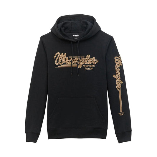 Wrangler Men's Western Hoodie - Regular Fit Jet Black