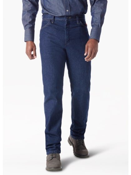 Wrangler Men's Work Jeans Flame Resistant Original Fit Prewashed