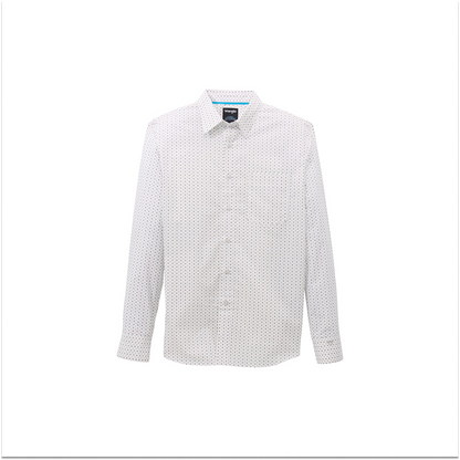 Wrangler Men's X Cody Johnson Long Sleeve Shirt Classic Fit White/Grey weis-western-wear