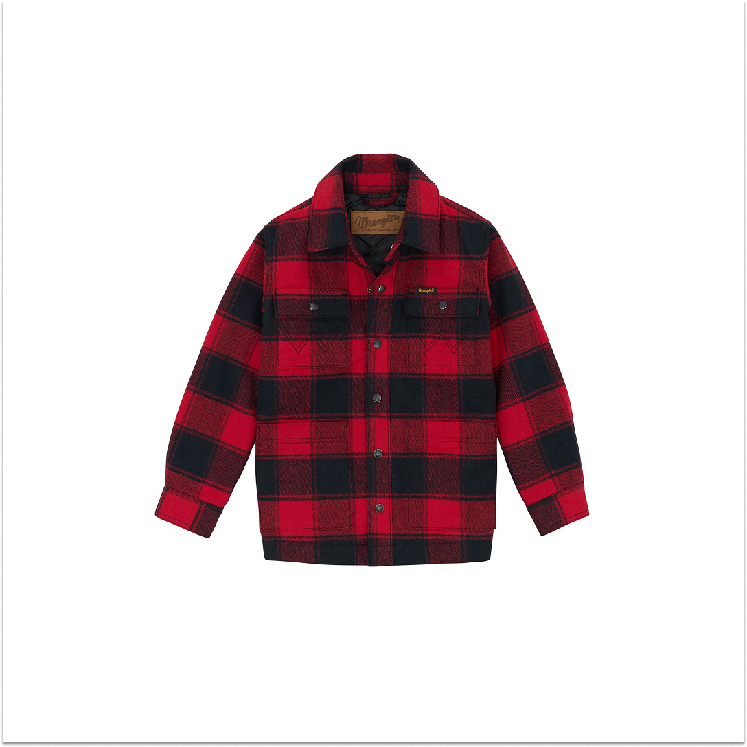 Wrangler Toddler Flannel Shirt Jacket Quilted Lined Red Buffalo weis-western-wear