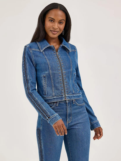 Wrangler Women's Braided Denim Jacket weis-western-wear