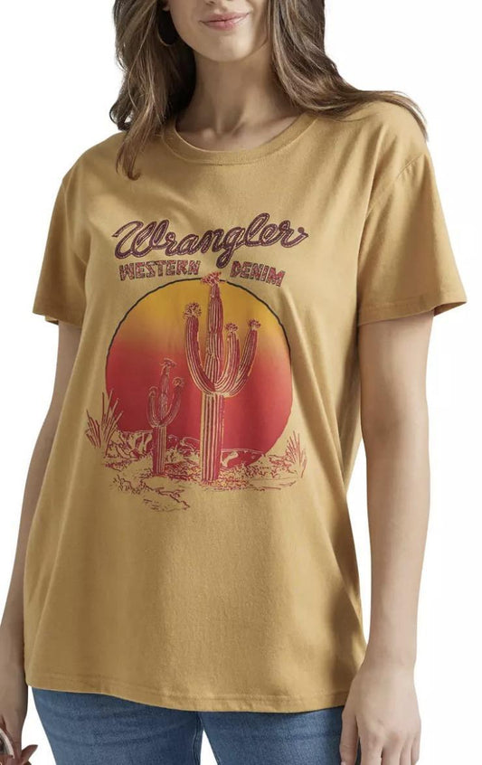 Wrangler Women's Cactus Sunset Boyfriend T-Shirt 112347503 - Wrangler