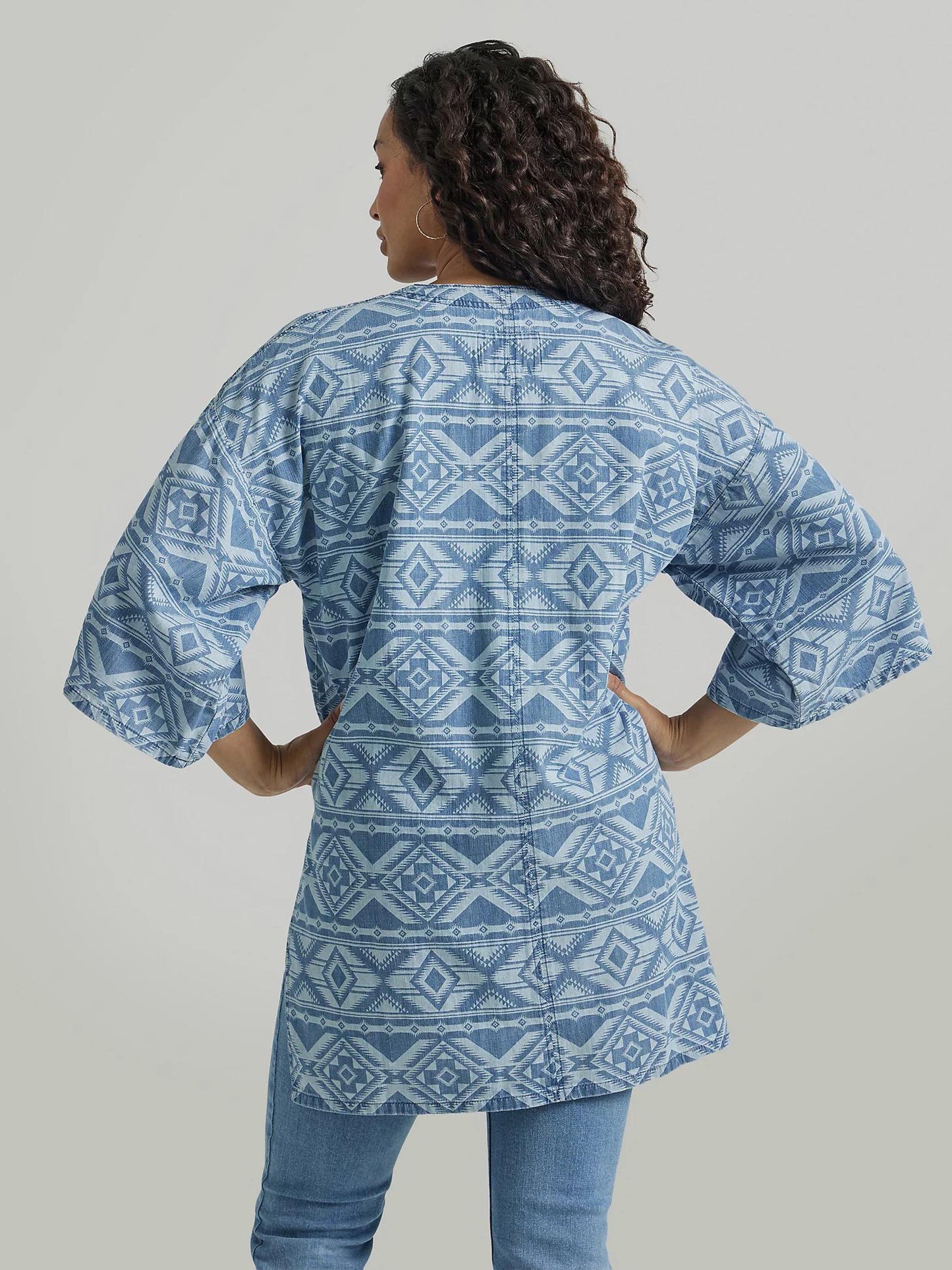 Wrangler Women's Geometric Denim Kimono -Clearance