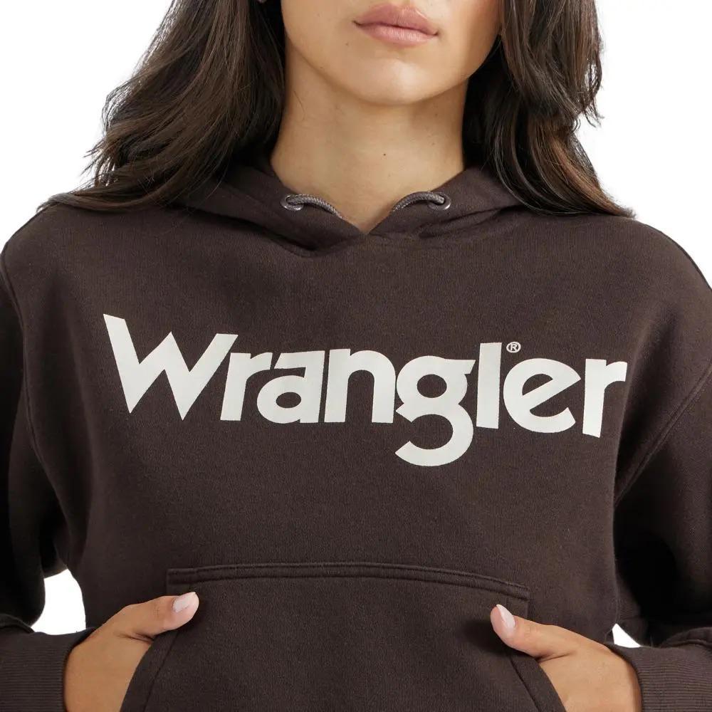 Wrangler Women's Logo Hoodie In Dark Brown 112353120