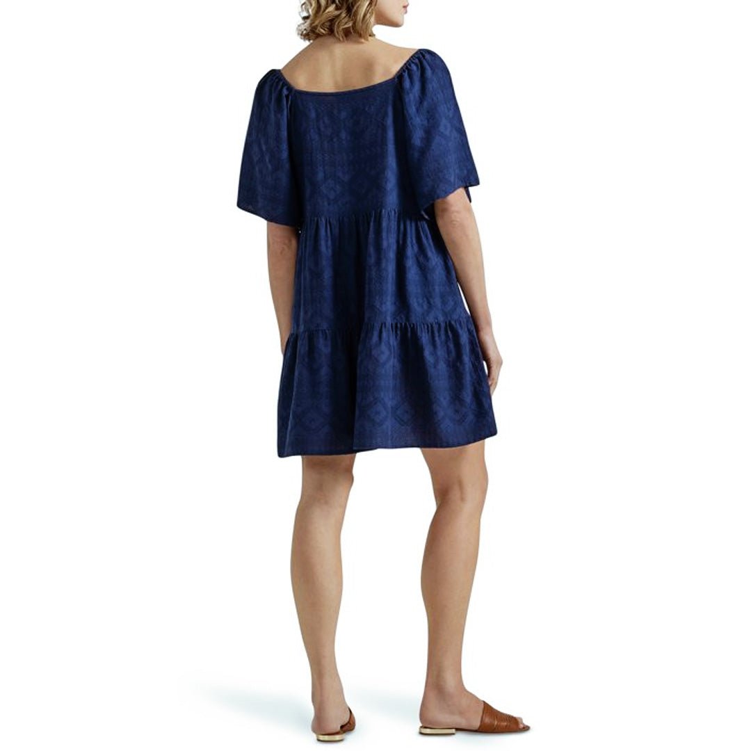 Wrangler Women's Navy Square Neck Tiered Dress 1123471677 - Wrangler