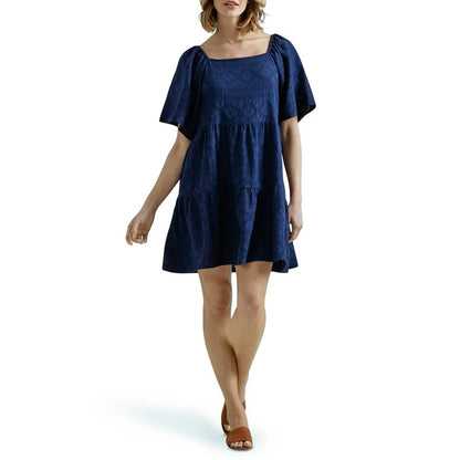 Wrangler Women's Navy Square Neck Tiered Dress 1123471677 - Wrangler