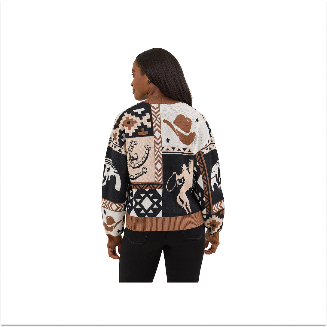 Wrangler Women's Punchy Sweater Cardigan Brown weis-western-wear