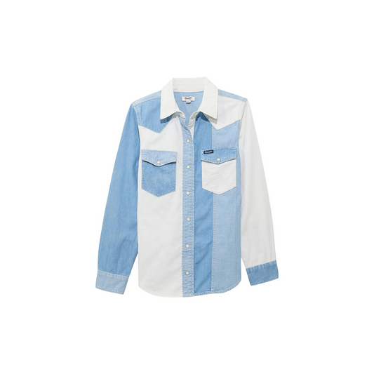 Wrangler Women's Retro Americana Boyfriend Denim Snap Shirt weis-western-wear