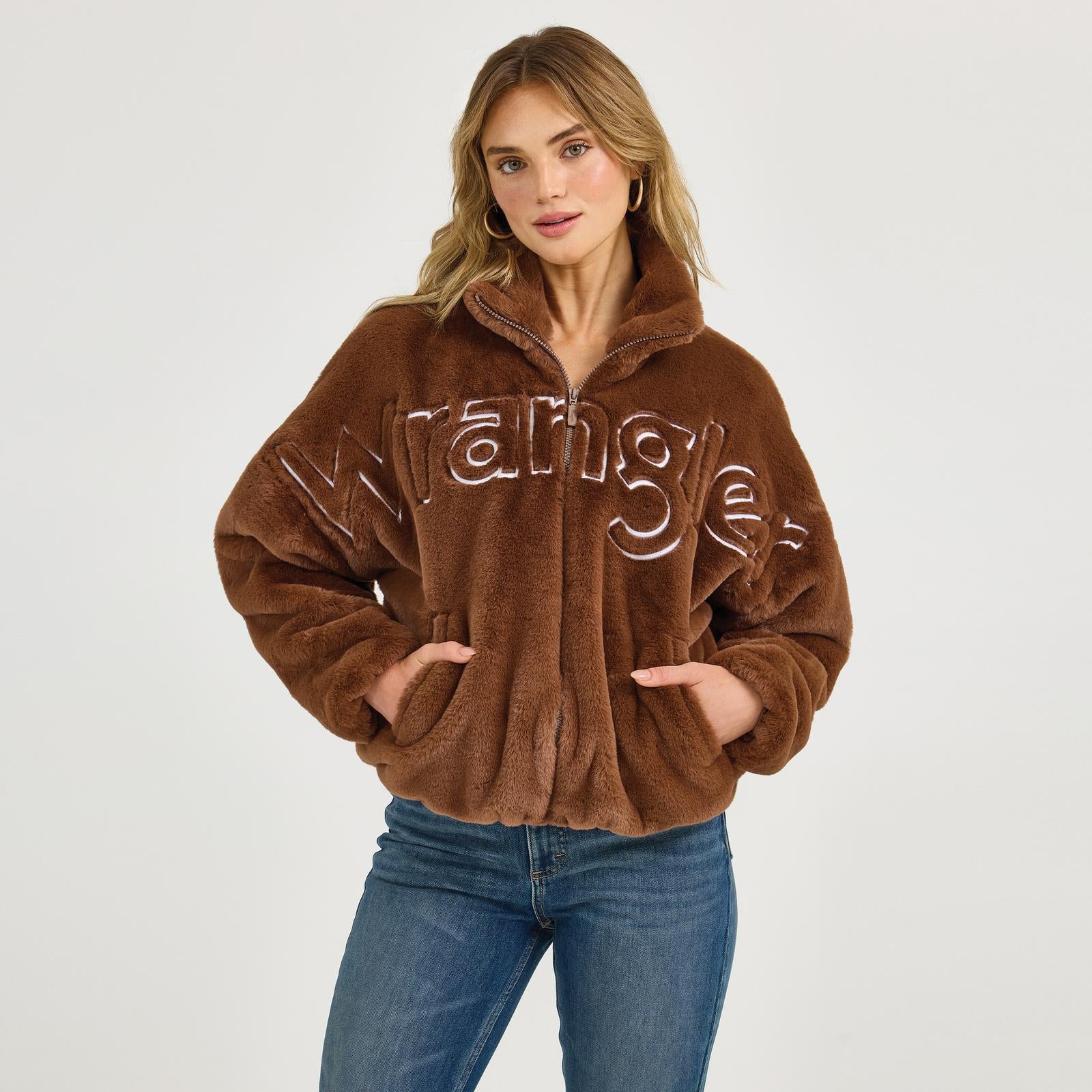 Wrangler Women's Retro® Logo Fur Jacket - Brown