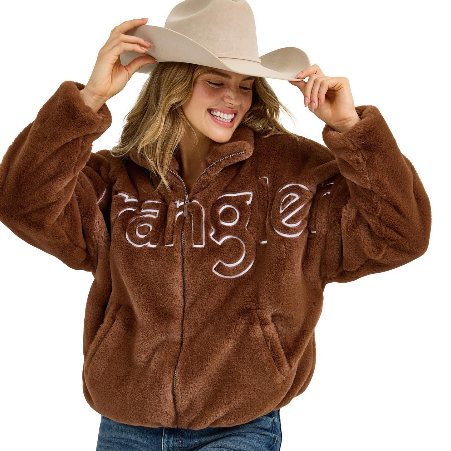 Wrangler Women's Retro® Logo Fur Jacket - Brown