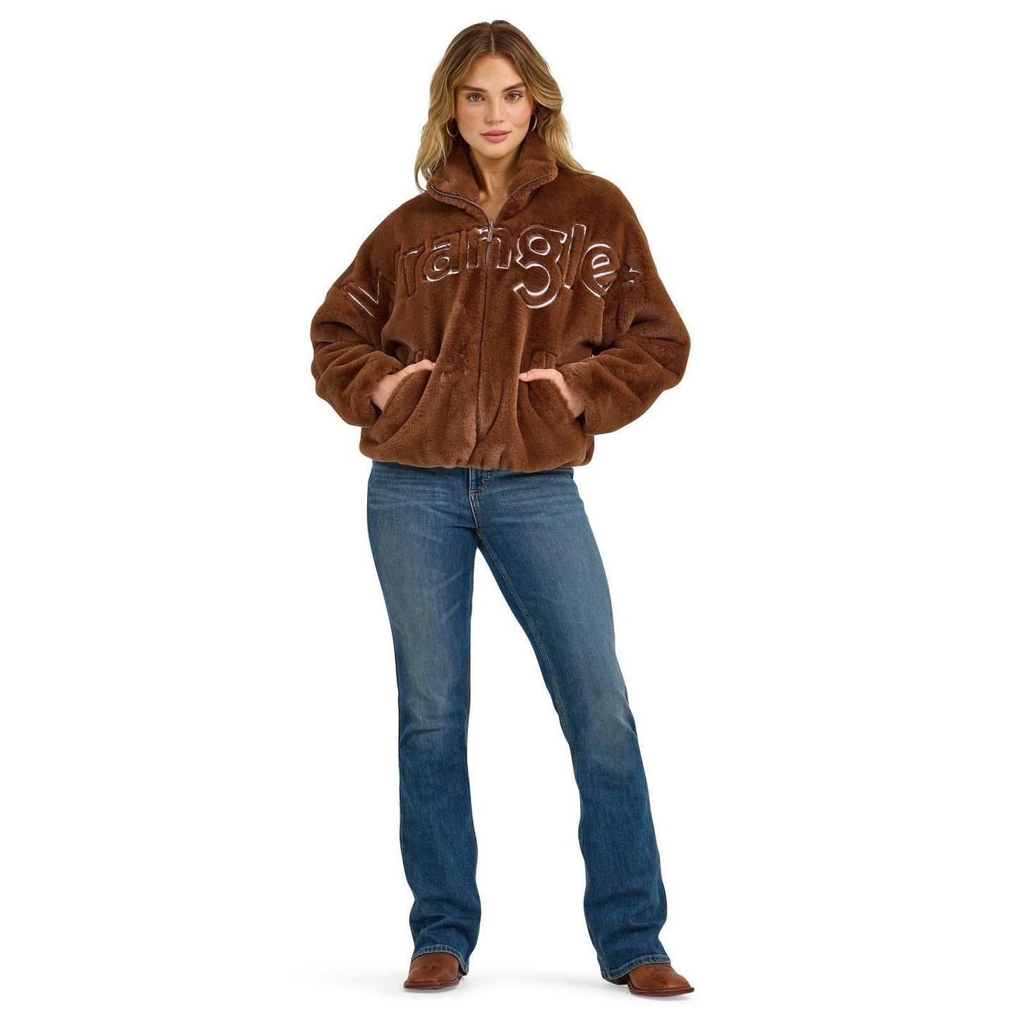 Wrangler Women's Retro® Logo Fur Jacket - Brown