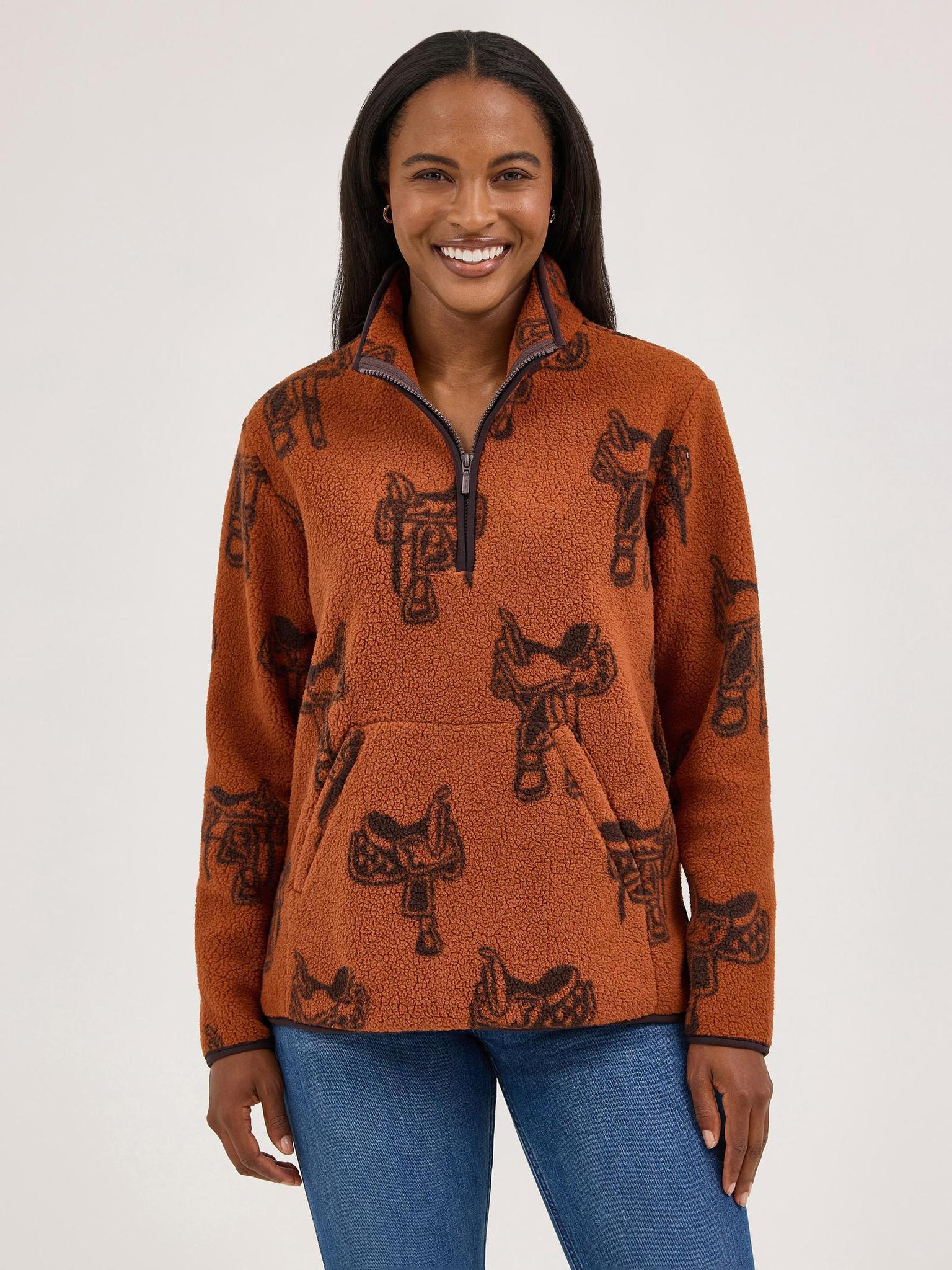 Wrangler Women's Retro Punchy Sherpa Zip Pullover weis-western-wear