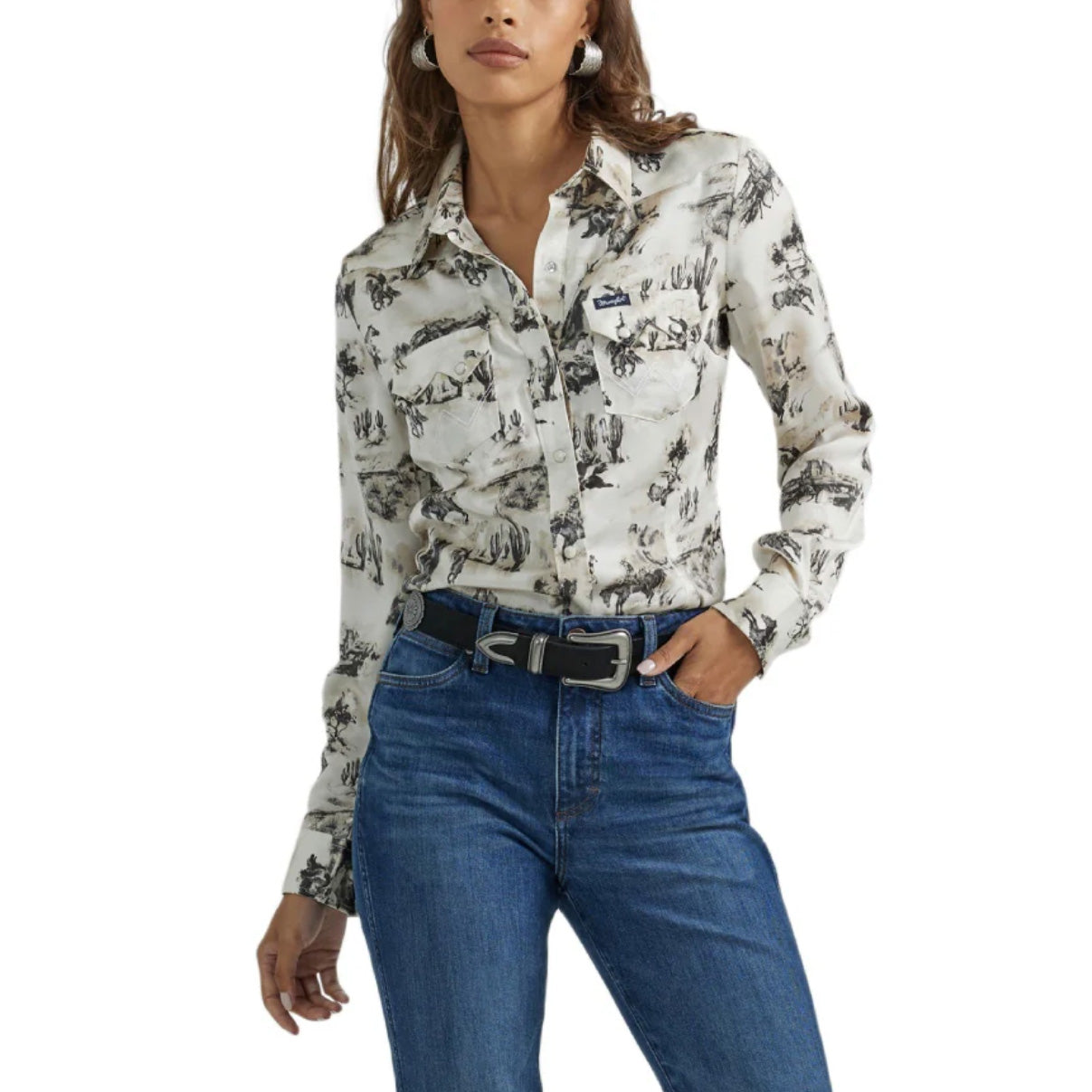 Wrangler Women's Retro Western Long Sleeve Snap Shirt 112353127