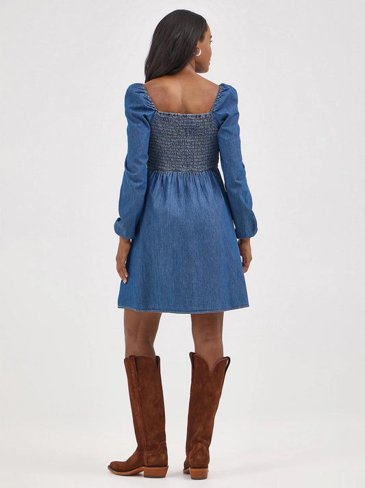 Wrangler Women's Smocked Bodice A-Line Dress