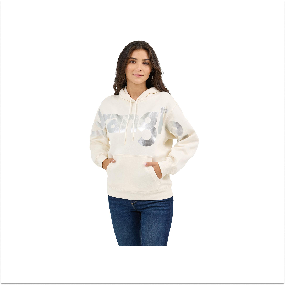 Wrangler Women's Vintage Classic Hoodie White weis-western-wear