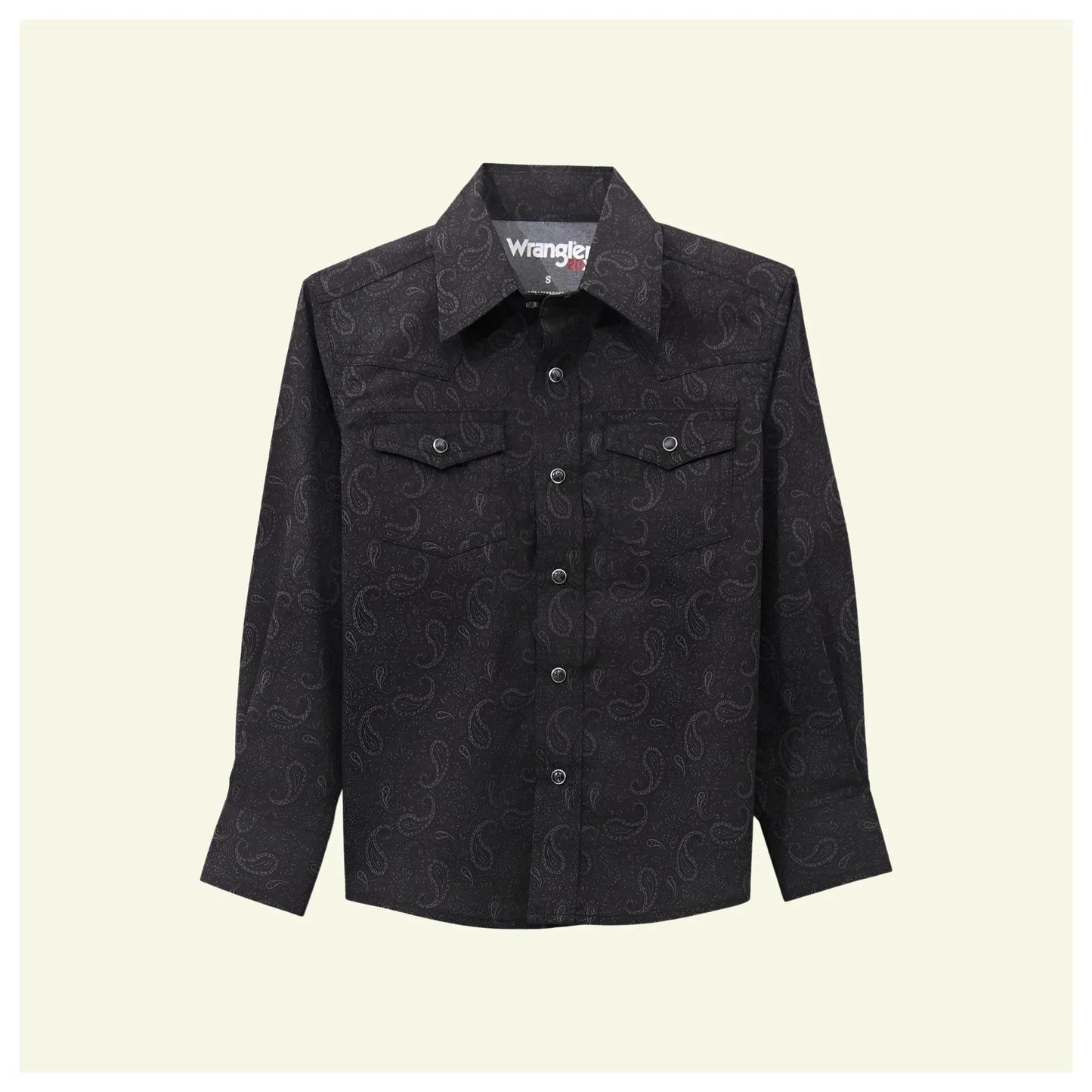 Wrangler Boy's 20X Competition Advanced Comfort Long Sleeve Shirt Black