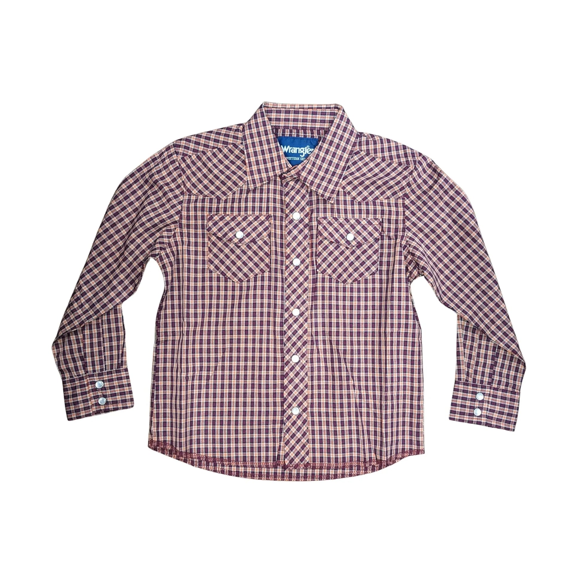 Wrangler Boy's Assorted Long sleeve - Red-striped shirt weis-western-wear
