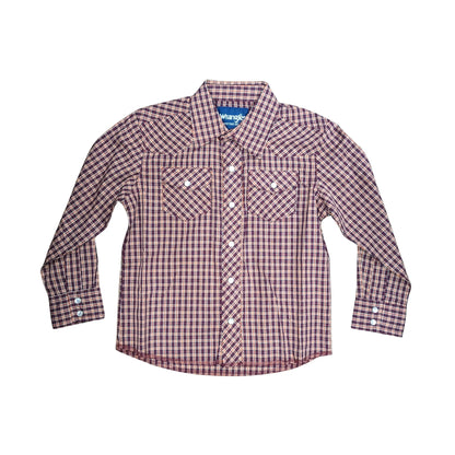 Wrangler Boy's Assorted Long sleeve - Red-striped shirt weis-western-wear