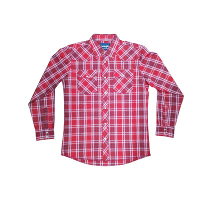 Wrangler Boy's Long Sleeve Dress Western Plaid Shirts - Assorted weis-western-wear