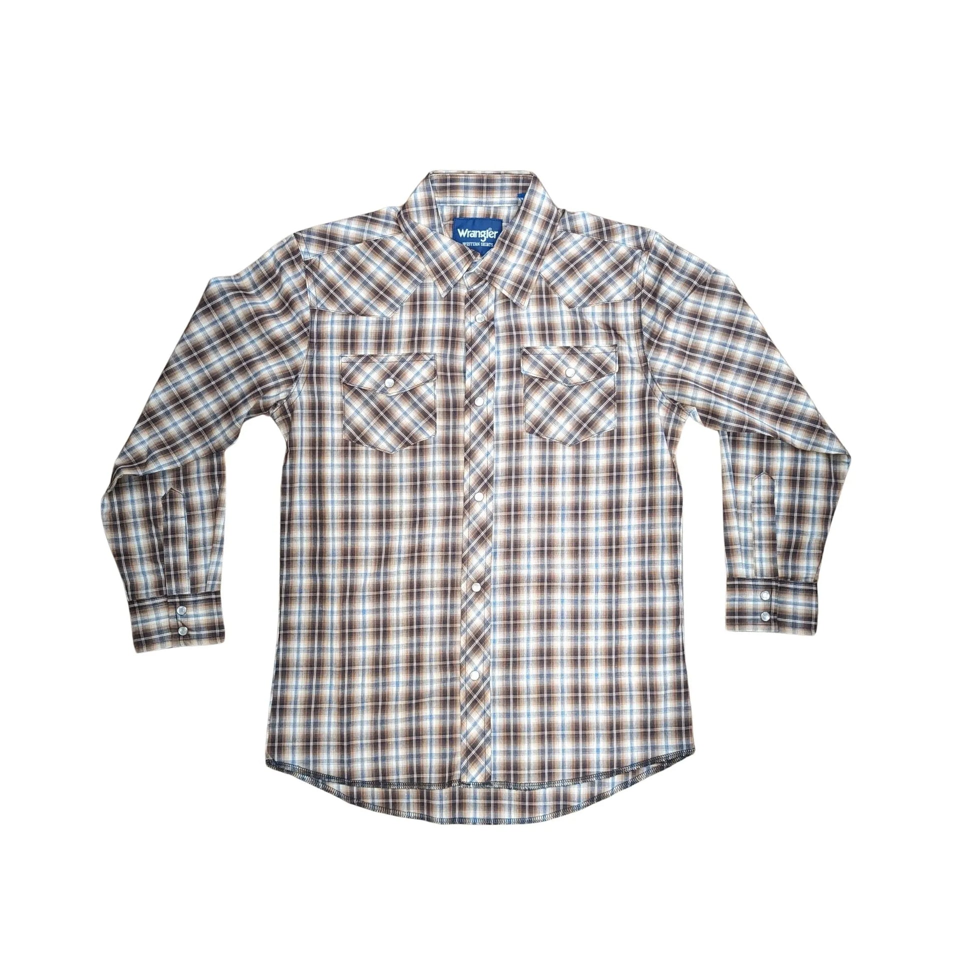 Wrangler Boy's Long Sleeve Dress Western Plaid Shirts - Assorted weis-western-wear
