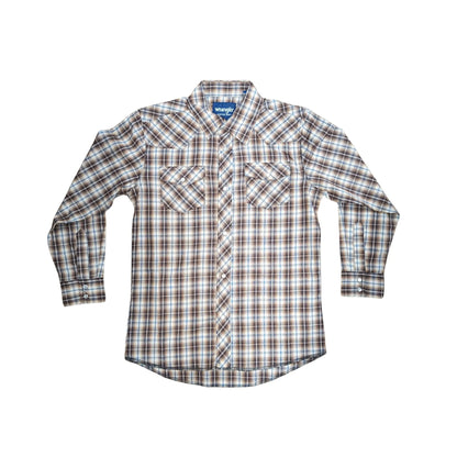 Wrangler Boy's Long Sleeve Dress Western Plaid Shirts - Assorted weis-western-wear