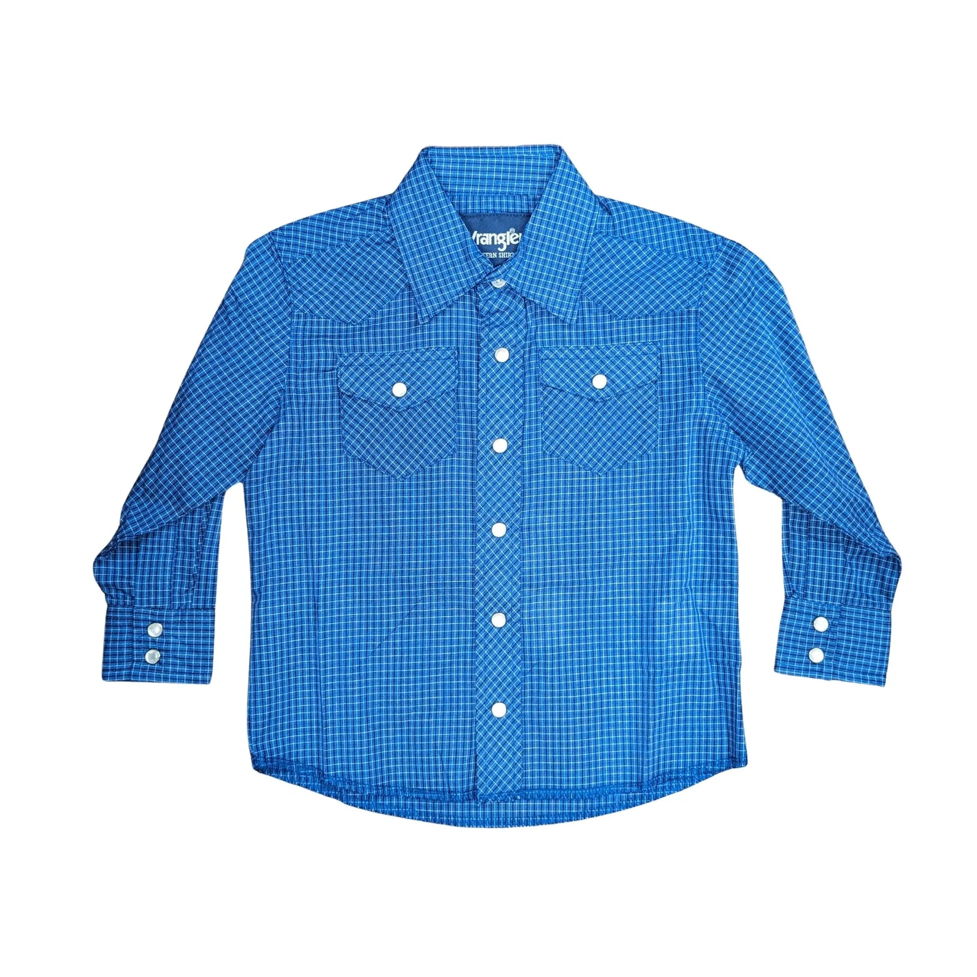 Wrangler Boy's Long Sleeve Dress Western Plaid Shirts - Assorted weis-western-wear