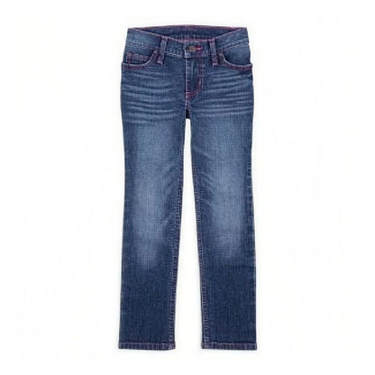 Wrangler Girl’s Jeans Reg or Slim Straight Leg Pink Stitch