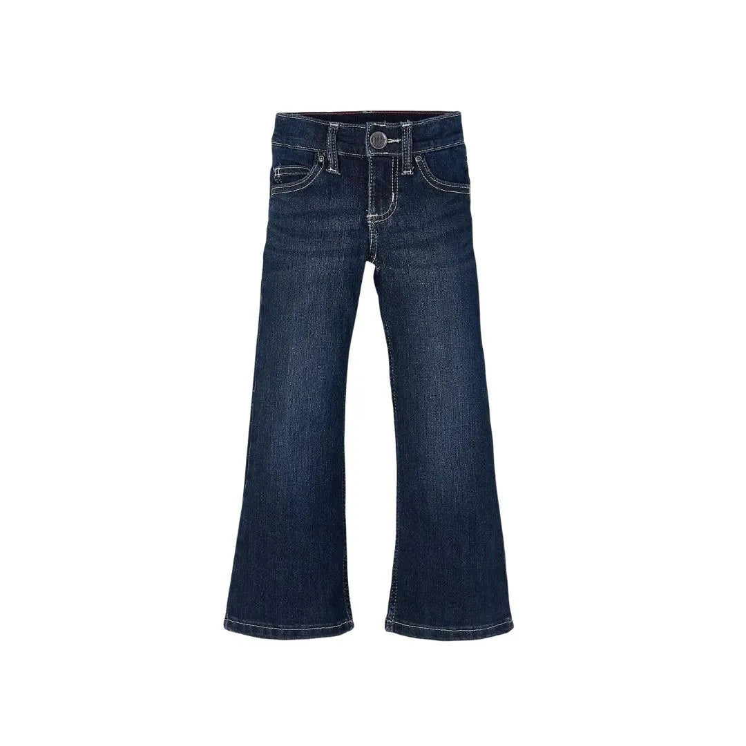 Wrangler Girl's Premium Patch Bootcut Jean In Dark Blue