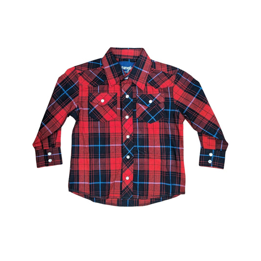 Wrangler Boy's Assorted Long sleeve Western Plaid Shirts weis-western-wear