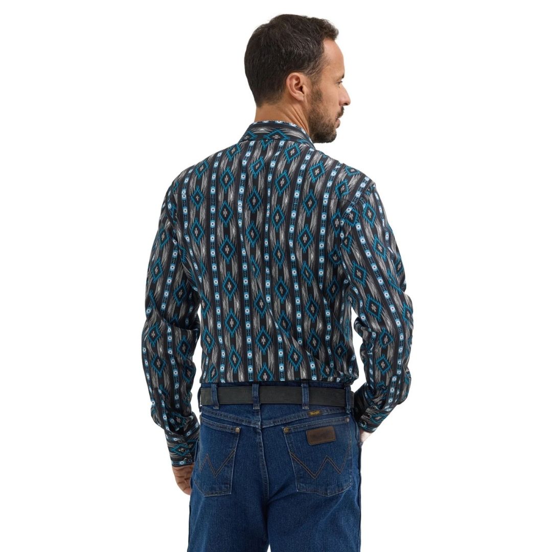 Wrangler Men's Checotah Aztec Black Western Shirt