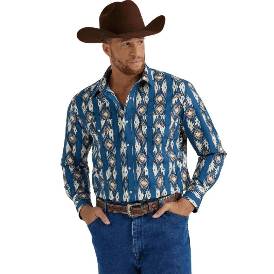 Wrangler Men's Checotah Western Long Sleeve Shirt