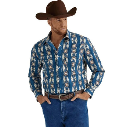 Wrangler Men's Checotah Western Long Sleeve Shirt