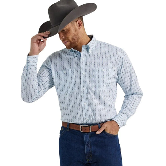 Wrangler Men's George Straight Light Blue Print