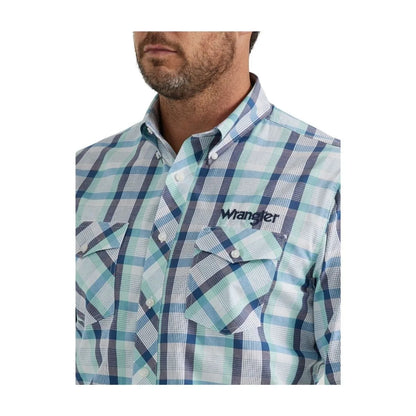 Wrangler Men's Logo Long Sleeve Shirt Teal