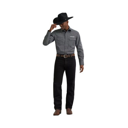 Wrangler Men's Long Sleeve Logo Shirt - Classic Fit - Snaps