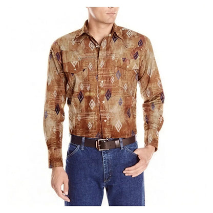 Wrangler Men’s Shirt Checotah Long Sleeve Snap