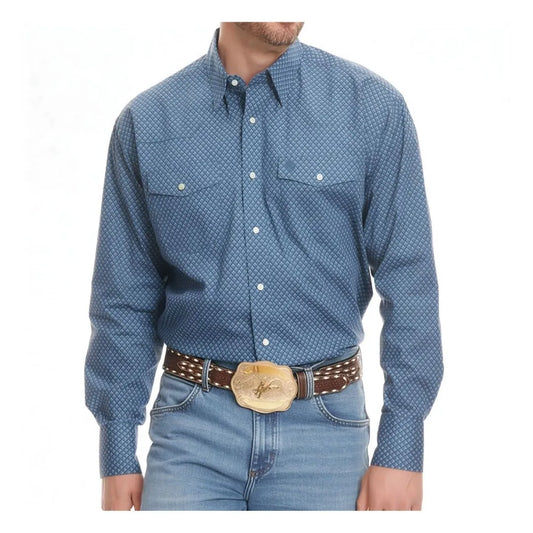 Wrangler Men’s Shirt Western George Straight Long Sleeve Snaps