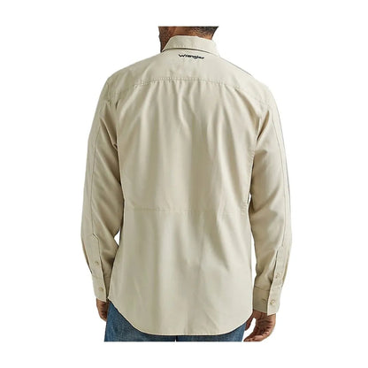 Wrangler Men's Solid Performance Long Sleeve Button Down Shirt weis-western-wear