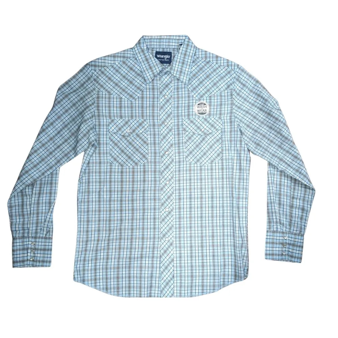 Wrangler Men's Sport Western Snap Shirt - Long Sleeves Regular Sizes - Assorted weis-western-wear
