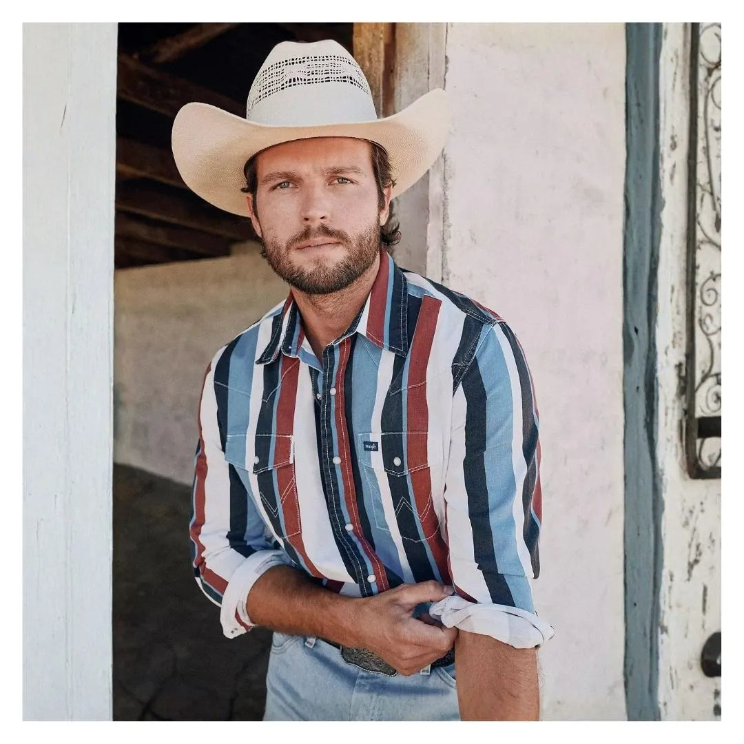 Wrangler Men's Vintage-Inspired Brushpopper Western Snap