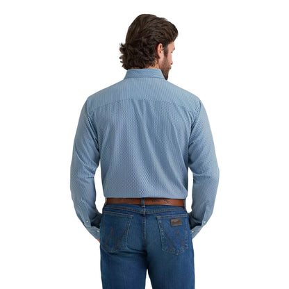 Wrangler Men's X Cody Johnson Performance Geo Blue Shirt - Wrangler