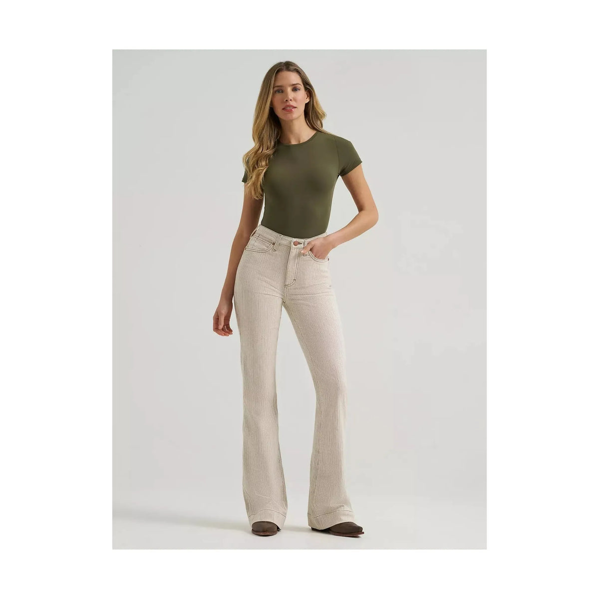 Wrangler Women's Bailey Pinstripe High Rise Trouser Jean