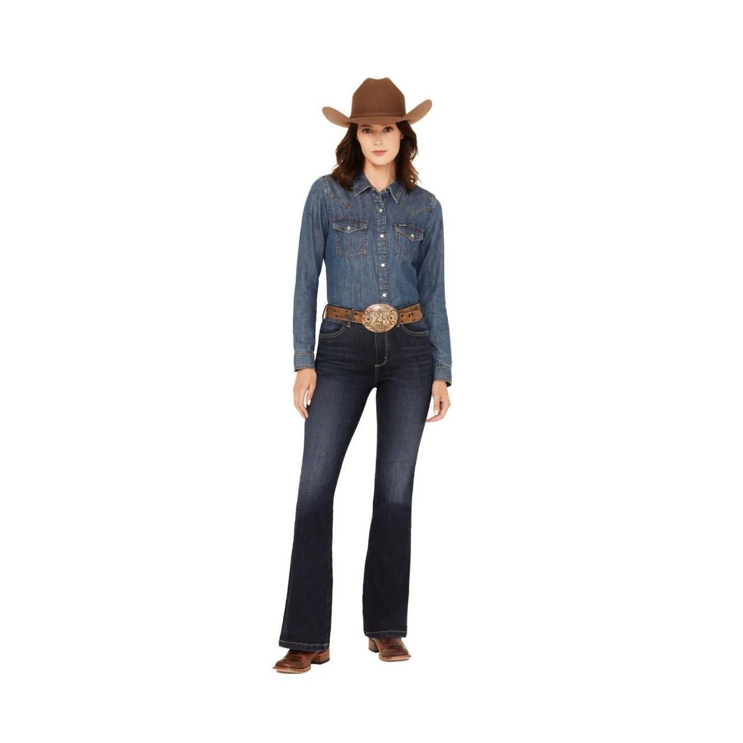 Wrangler Women's BeSpoke Madilyn Dark Wash High Rise Flare Jeans