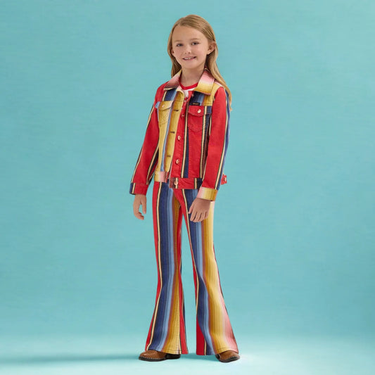 Wrangler X Lainey Wilson Girl's Rodeo Ben Stripe Flare Jeans