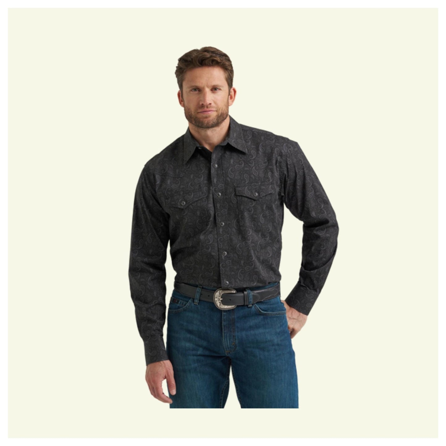 Wrangler Boy's 20X Competition Advanced Comfort Long Sleeve Shirt Black