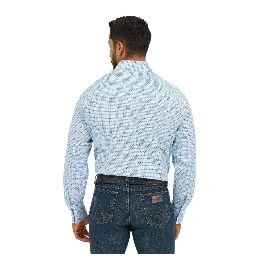 Wrangler Men's 20X Competition Advanced Comfort Long Sleeve Shirt - Classic Fit Turquoise