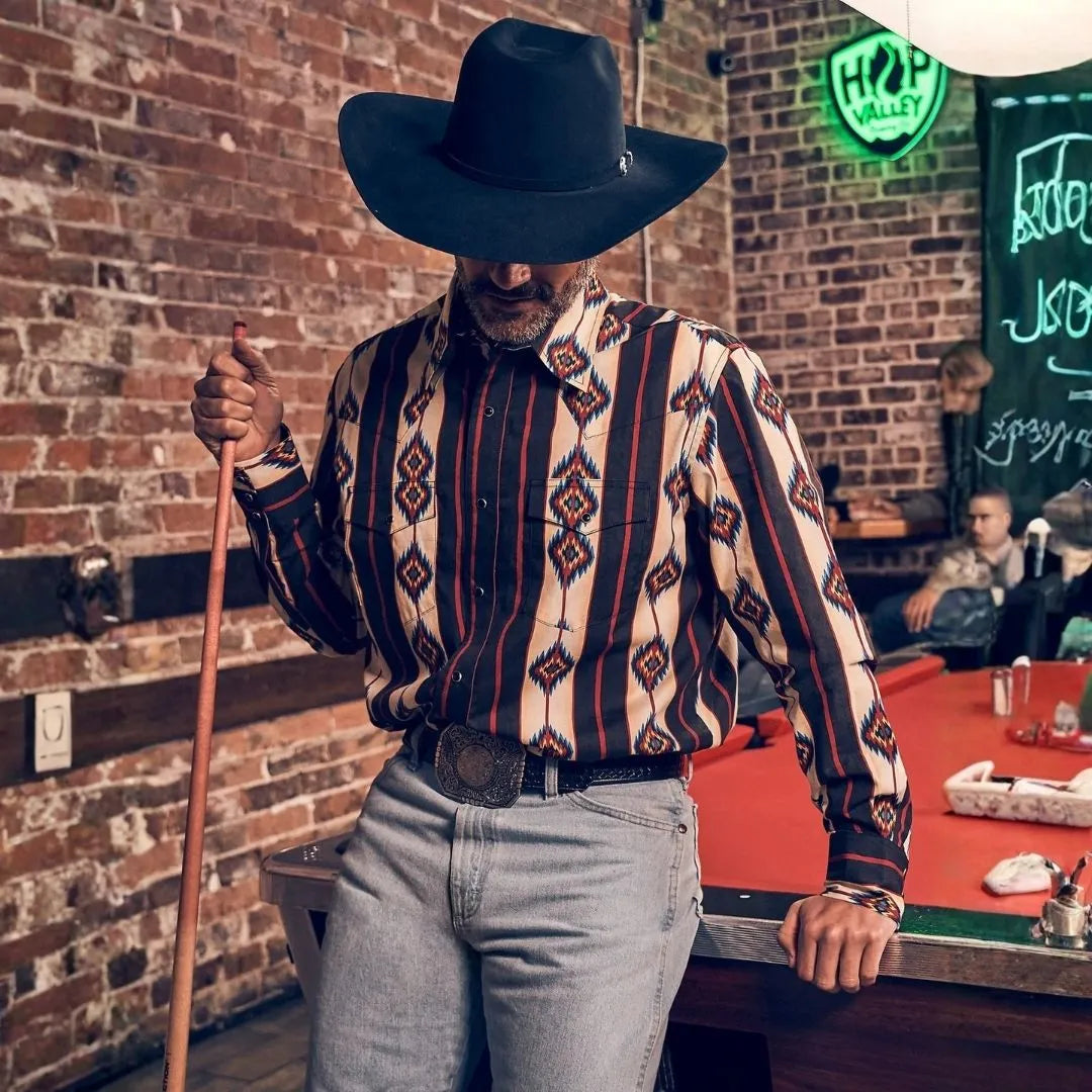 Wrangler Men's Checotah Dress Western Long Sleeve Shirt