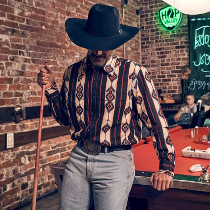 Wrangler Men's Checotah Dress Western Long Sleeve Shirt
