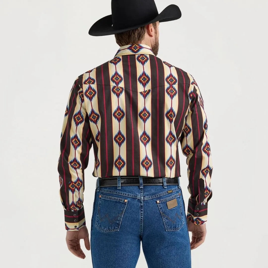 Wrangler Men's Checotah Dress Western Long Sleeve Shirt