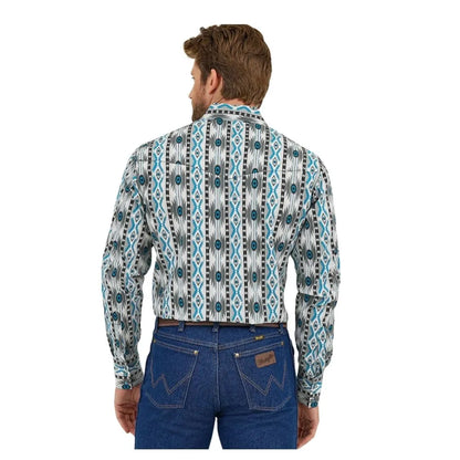 Wrangler Men's Checotah Western Long Sleeve Shirt - Classic Fit Multi